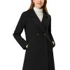 Women's Notched Lapel Double Breasted Raglan Winter Coats