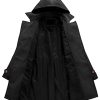 Women's Double Breasted Long Trench Coats Mid-Length Belted Overcoat Dress Jacket with Detachable Hood