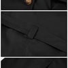 Women's Double Breasted Trench Coats Mid-Length Belted Overcoat Long Dress Jacket with Detachable Hood