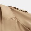 Women's Cropped Trench Coat Notch Lapel Long Sleeve Blazer Casual Short Jacket Fall Fashion Outerwear with Pockets