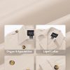 Women's Cropped Trench Coat Classic Double Breasted Lapel Jacket Water Repellent Outerwear