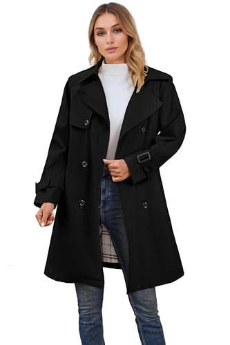 Girls & Women's Rain Jackets Waterproof Hooded Trench Coat,3 Years - Women 2XL