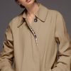 Womens Long Trench Coat Single Breasted Lapel Plaid Lined Oversized Windproof Fashion Autumn Winter Outerwear