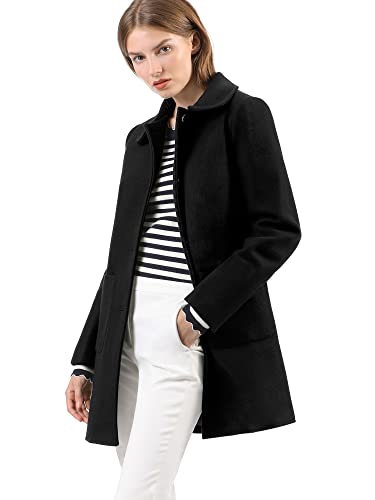 Women's Winter Single Breasted Peter Pan Collar Outwear Trench Coat