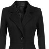 Women's Winter Warm Wool Dress Overcoat Notch Lapel Single Breasted Coat Elegant Lapel Long Trench Coat Jacket