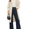 Womens Long Pea Coats Oversized Wrap Wool Blend Trench Coats Winter Open Front Cardigan Overcoats