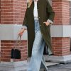 Women's Oversized Trench Coat Single Breasted Windproof Overcoat Classic Button Down Long Jacket