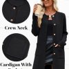 Women’s Fall Long Cardigan Sweater Crewneck Button Down Coat 2025 Coatigan Outerwear with Pocket
