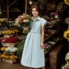 Womens Turn Down Collar Shirt Dress Short Wing Sleeve Button Down Dress Trench Coat Formal Elegant Dress With Belt