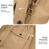 Women's Waterproof Rain Jacket Long Raincoat Hooded Windbreaker Trench Coat