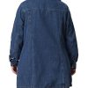 Plus Size Denim Jacket for Women Buttons Long Sleeve Jean Jackets