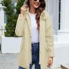 Women Waterproof Outdoor Hiking Raincoat Women Lined Rain Jacket Lightweight Hooded Jackets Trench Coats