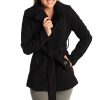 Bella Womens Wool Coat Button Up Jacket Belted Blazer