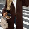 Womens Long Pea Coats Single Breasted Lapel Jackets Casual Oversized Wool Blend Overcoats with Pockets