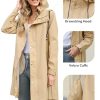 Long Packable Rain Jacket Women Waterproof - Raincoat for Women Rain Coat with Hood Lightweight Outdoor Windbreaker