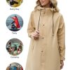 Long Packable Rain Jacket Women Waterproof - Raincoat for Women Rain Coat with Hood Lightweight Outdoor Windbreaker
