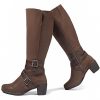 Women's Knee High Boots with Chunky Heel, Pointed Toe, Comfortable and Fashionable for Fall and Winter Wear for Women.