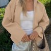 Womens Cropped Pea Coats Zip Up Short Casual Bomber Wool Blend Jackets Barn Fall Outerwear with Pockets