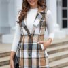 Plaid Vest for Women Fall Winter Sleeveless Blazer Jackets