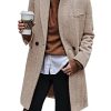 Women's Notch Lapel Double Breasted Trench Coat Peacoat Winter Casual Long Blazer Jacket Overcoat