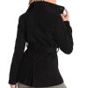 Bella Womens Wool Coat Button Up Jacket Belted Blazer