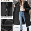 Women's Long Quilted Jacket Coat Winter Thicken Warm Puffer Jacket Fashion Hooded Zip Up Parka Outerwear with Pockets