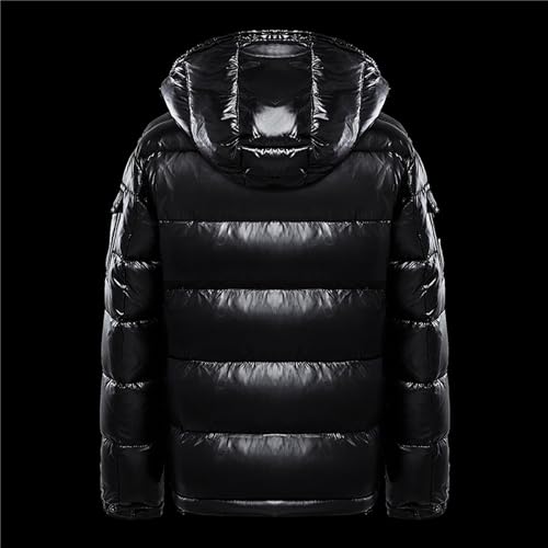 Men's Fashion Shiny Padded Coats Casual Winter Warm ater-Resistant Outwear Zip up Hooded Puffer Jackets
