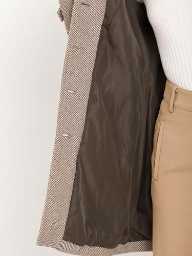 Women's Peter Pan Collar Overcoat Single Breasted Pockets Winter Long Coat