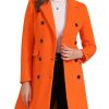 Women's Winter Coat Elegant Notched Lapel Double Breasted Trench Coat