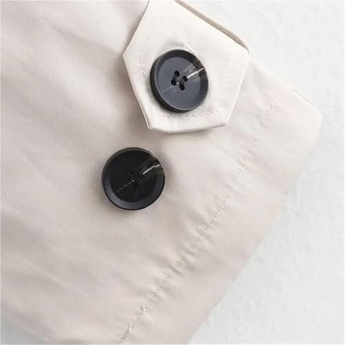 Women's Casual Short Trench Coat Long Sleeve Lapel Double Breasted Jacket Four Season Solid Color Outerwear