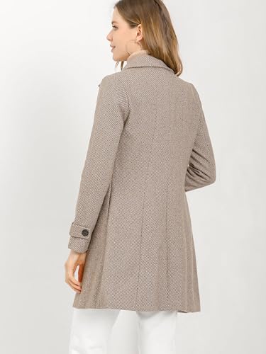 Women's Peter Pan Collar Overcoat Single Breasted Pockets Winter Long Coat