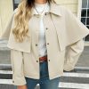 Womens Cropped Trench Coat Casual Lapel Single Breasted Cape Sleeve Short Jacket 2025 Fall Fashion Outerwear
