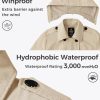 Women's Plus Size Trench Coat Double-Breasted Waterproof Lapel Overcoat Stylish Pea Coat with Detachable Hood