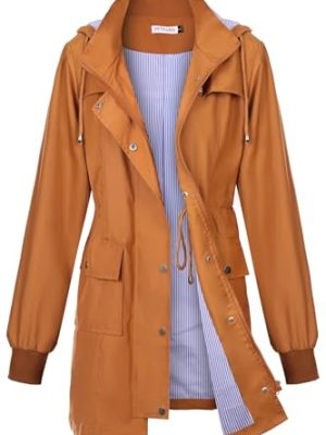 Rain Jackets For Women Waterproof Rain Coats with Hood Lightweight Windbreaker Outdoor Womens Raincoats