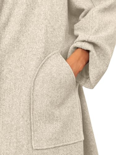 Womens Long Pea Coats Oversized Wrap Wool Blend Trench Coats Winter Open Front Cardigan Overcoats