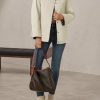 Womens Trench Coat Oversized Fall Barn Jacket Leather Collar Plaid Color Block Windproof Overcoat