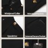 Women's Cropped Trench Coat Classic Double Breasted Lapel Jacket Water Repellent Outerwear
