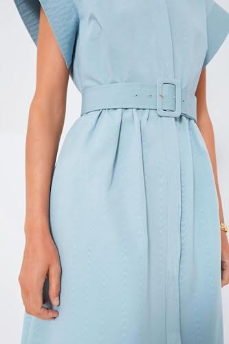 Womens Turn Down Collar Shirt Dress Short Wing Sleeve Button Down Dress Trench Coat Formal Elegant Dress With Belt