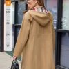 Women's Waterproof Rain Jacket Long Raincoat Hooded Windbreaker Trench Coat