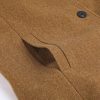 Women's Casual Thicken Wool Blend Stand Collar Single Breasted Pea Coat