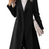Womens Long Double Breasted Coats Lapel Collar Pea Coat Winter Slim Fit Jackets Trench Coat Outwear