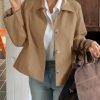 Womens Cropped Trench Coat Lightweight Single Breasted Jacket Fall Windbreaker Fashion Outerwear