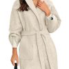 Womens Long Pea Coats Oversized Wrap Wool Blend Trench Coats Winter Open Front Cardigan Overcoats