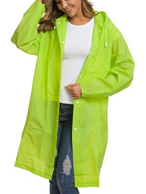 EVA Raincoat Waterproof Rain Poncho Reusable Unisex Men Women Long Clear Rain Wear