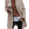 Women's Notch Lapel Double Breasted Trench Coat Peacoat Winter Casual Long Blazer Jacket Overcoat