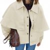 Womens Cropped Trench Coat Casual Lapel Single Breasted Cape Sleeve Short Jacket 2025 Fall Fashion Outerwear