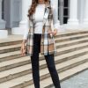 Plaid Vest for Women Fall Winter Sleeveless Blazer Jackets