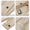 Women's Plus Size Trench Coat Double-Breasted Waterproof Lapel Overcoat Stylish Pea Coat with Detachable Hood
