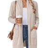 Women Long Cardigan Sweaters Lightweight Open Front Duster Knit Fashion Sweater Coats Trendy Cardigans with Pocket