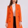 Women's Winter Coat Elegant Notched Lapel Double Breasted Trench Coat